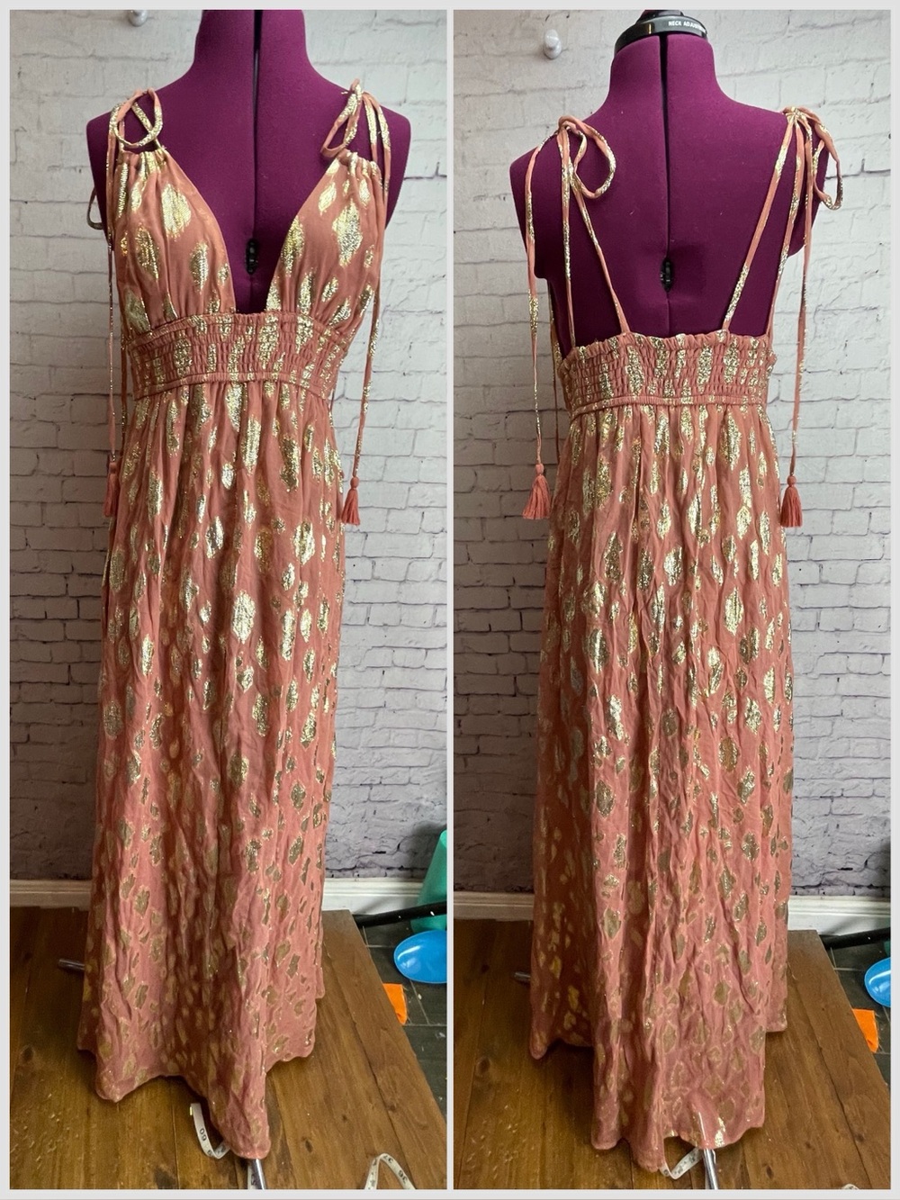 Altar’d State size medium pink and gold maxi dress